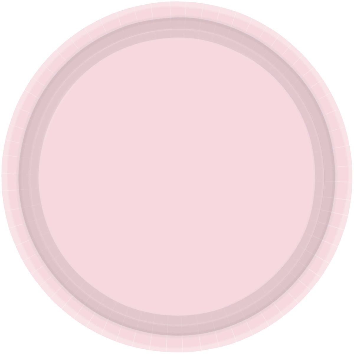 20 Pack 23cm Round Paper Plates - Pastel Pink