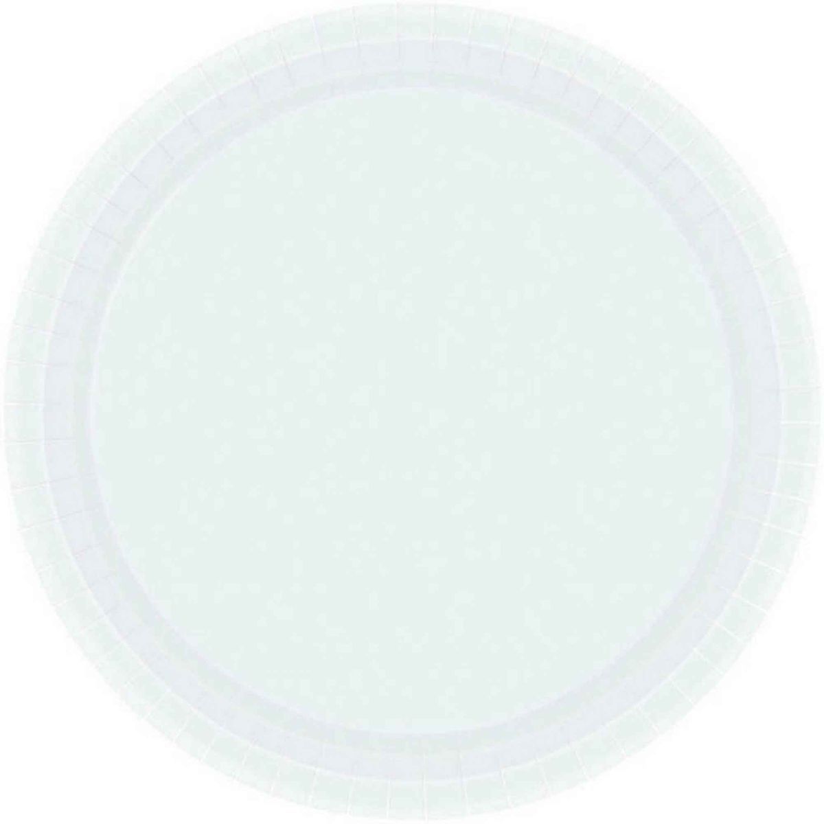 20 Pack 17cm Round Paper Plates - Frosty White