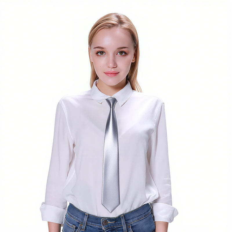 Silver Party Tie - Fabric - PARTY PLANET