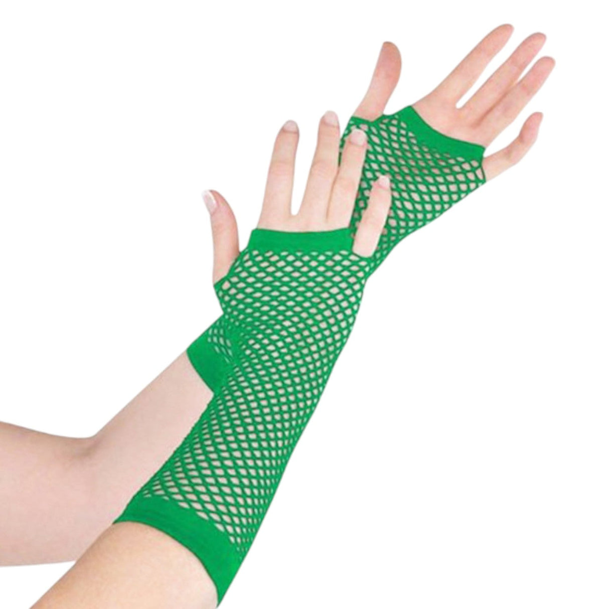 Long Fishnet Gloves Green