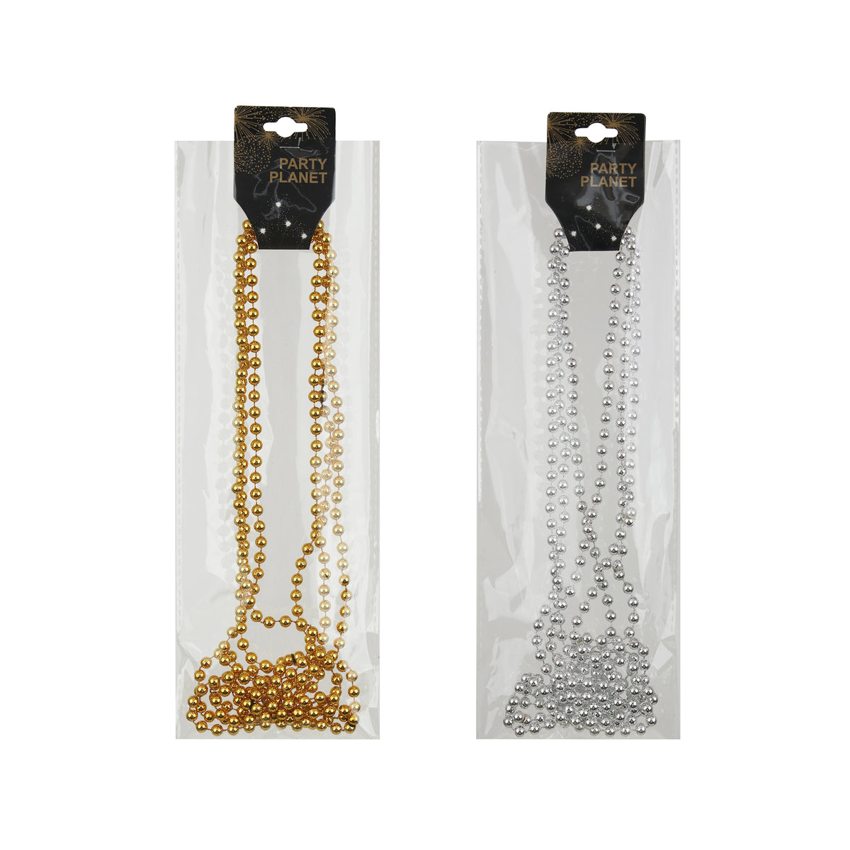 3 Pack Gold and Silver Bead Necklaces - Assorted - PARTY PLANET