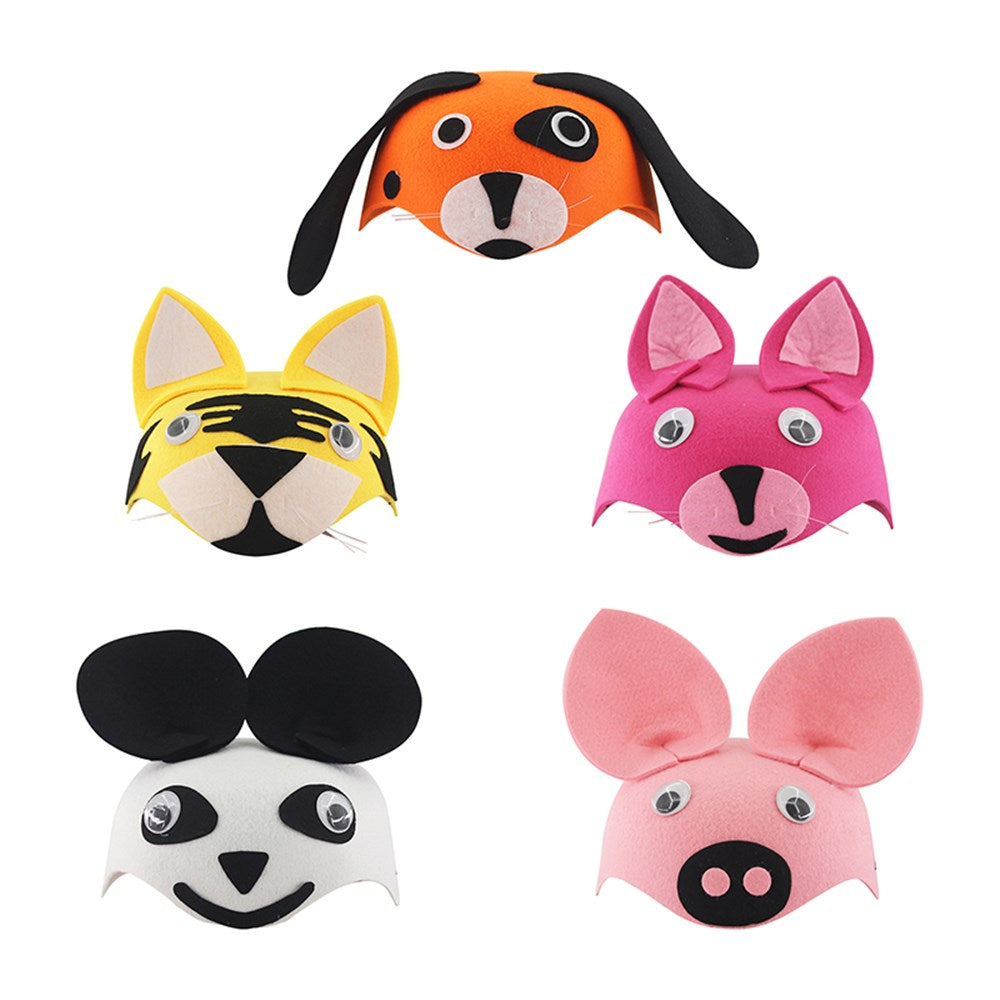 Woven Animal Hats - 6 Assorted