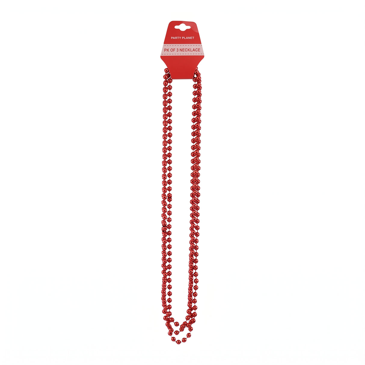 Bead Necklace - Red Pk 3
