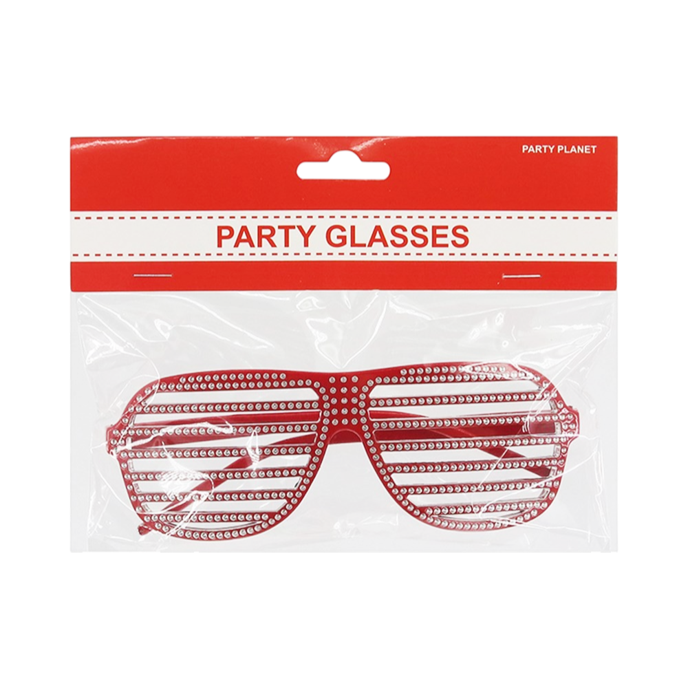 Bling Slatted Glasses - Green