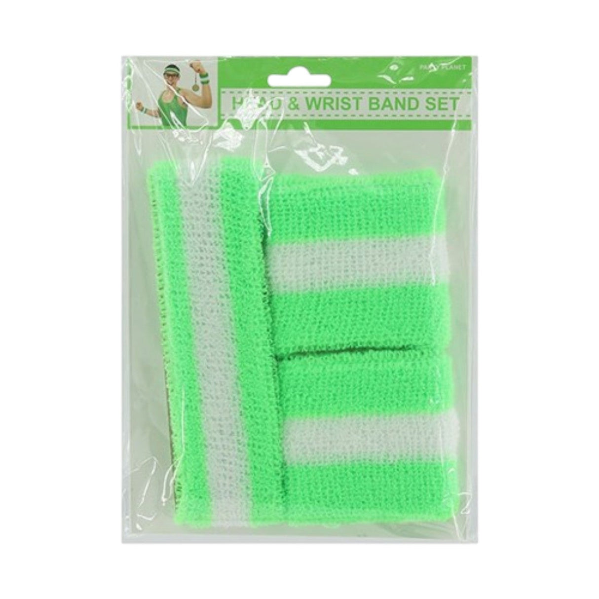 Sweat Band Set Green 3 Piece