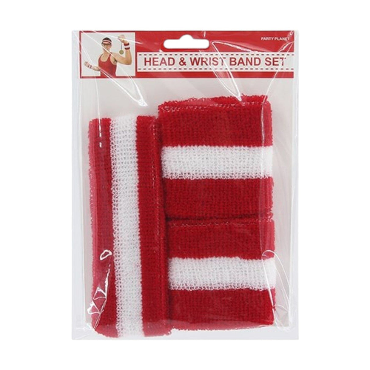 Sweat Band Set Red 3 Piece