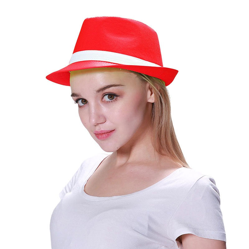 Fedora Hat - Red - PARTY PLANET