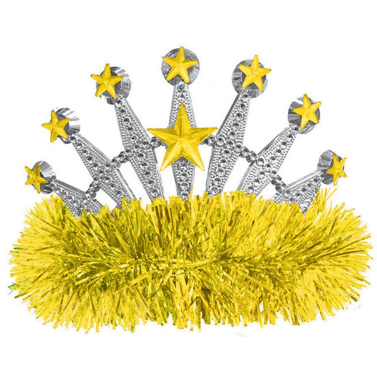 Yellow Star Tinsel Tiara