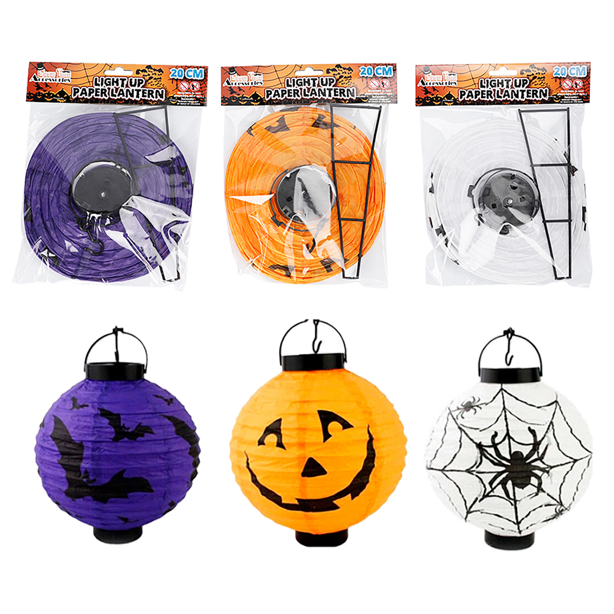 LED Halloween Lantern - 20cm - Assorted