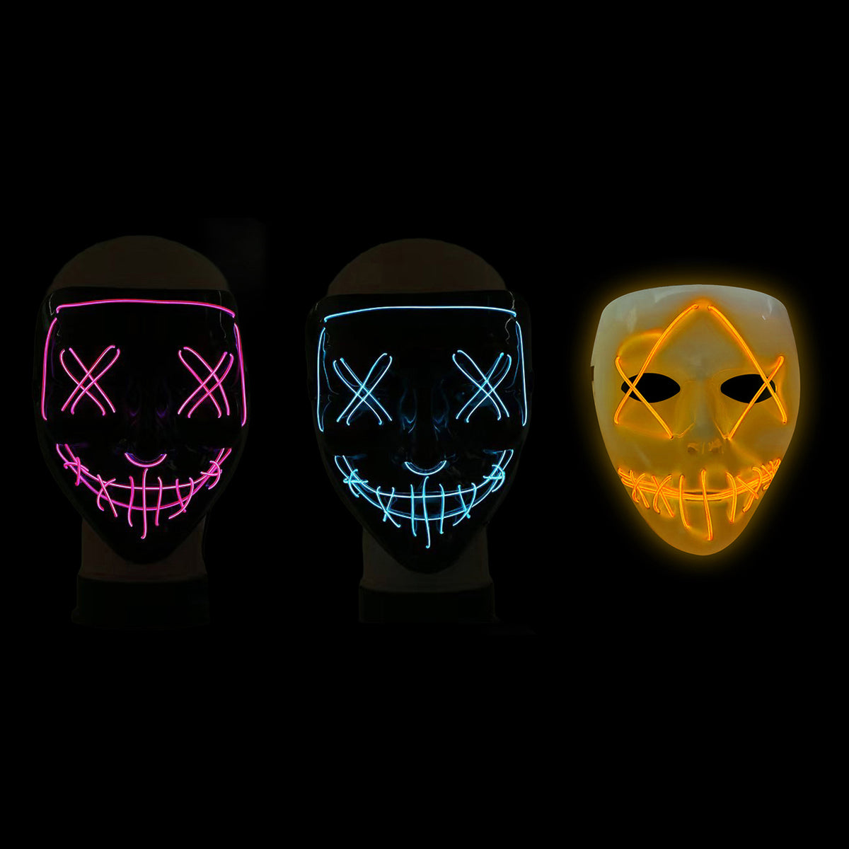 Light-Up Faceless Mask - Assorted Colours