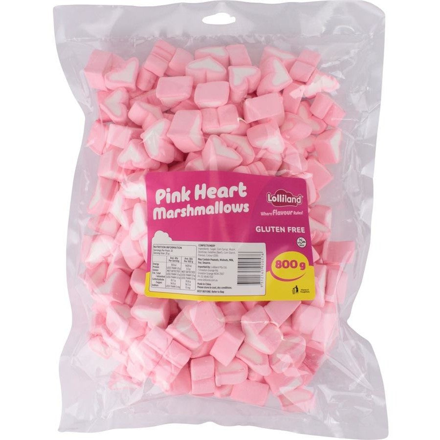 Mallow Hearts Pink/White 800g