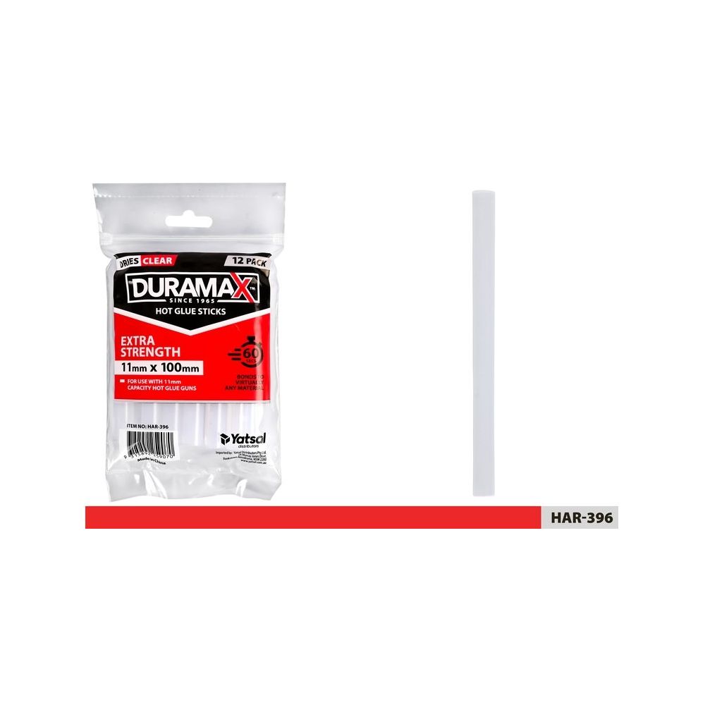 12 Pack Clear Glue Sticks 11mm x 100mm