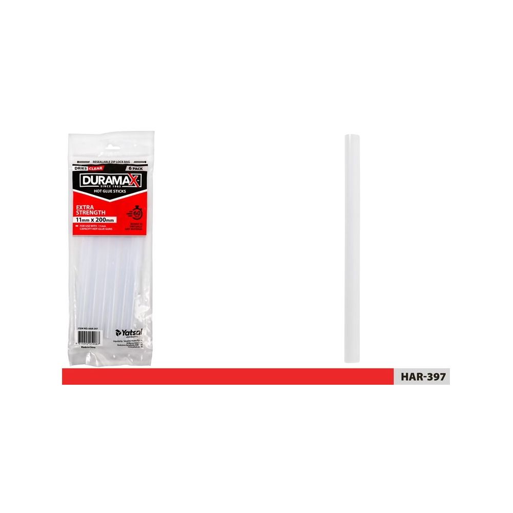 6 Pack Clear Glue Sticks 200mm