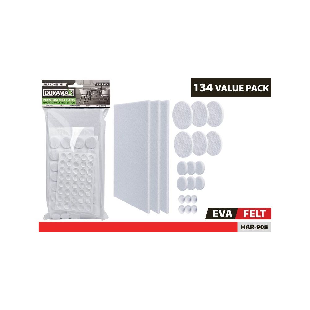 134 Pack Felt Pads and Bumpers Set