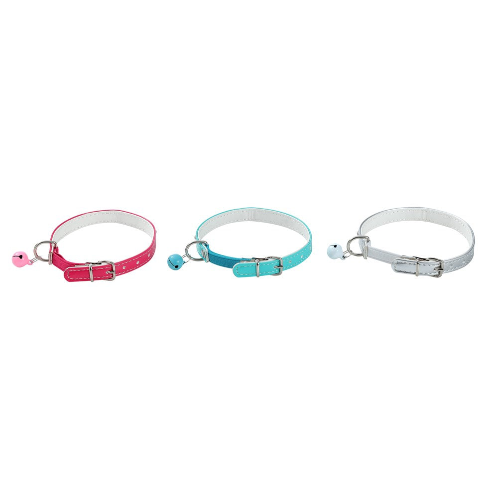 Diamante Cat Collar with Bell 22-30cm - Assorted