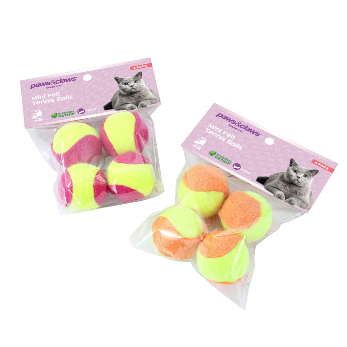 Mini Felt Cat Tennis Balls