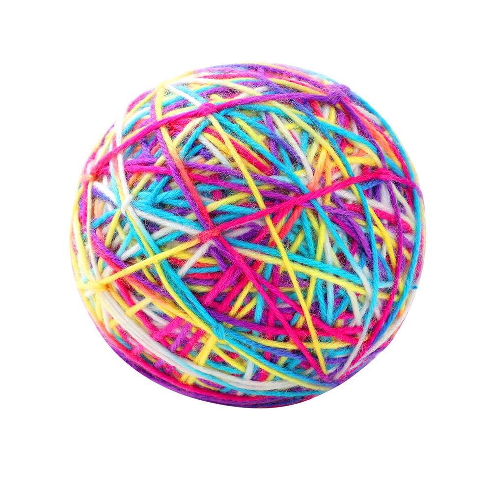 Yarn Ball Rattle Cat Toy