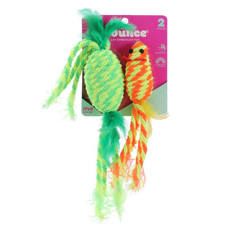 2 Pack Stretchy Cat Toy - Assorted