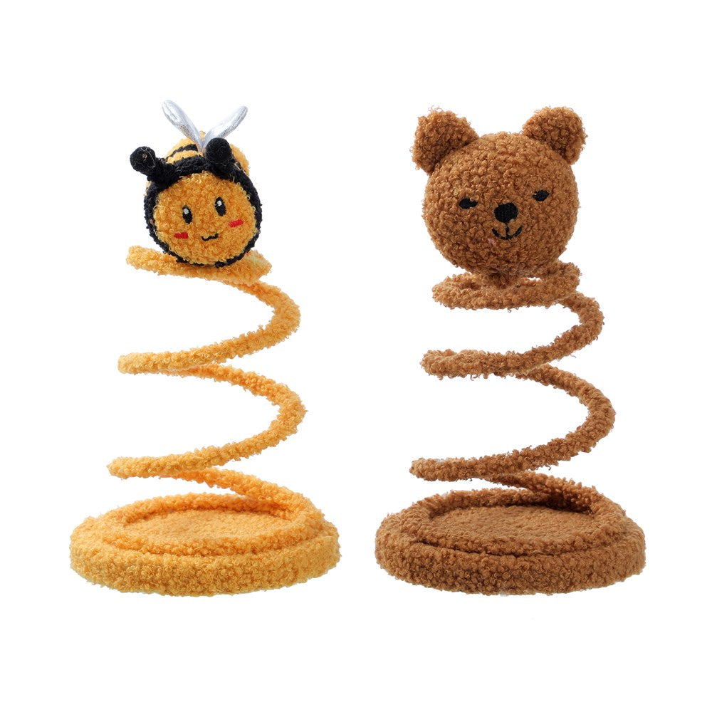 Springy Plush Table Top Cat Toy 30cm 2 Assorted