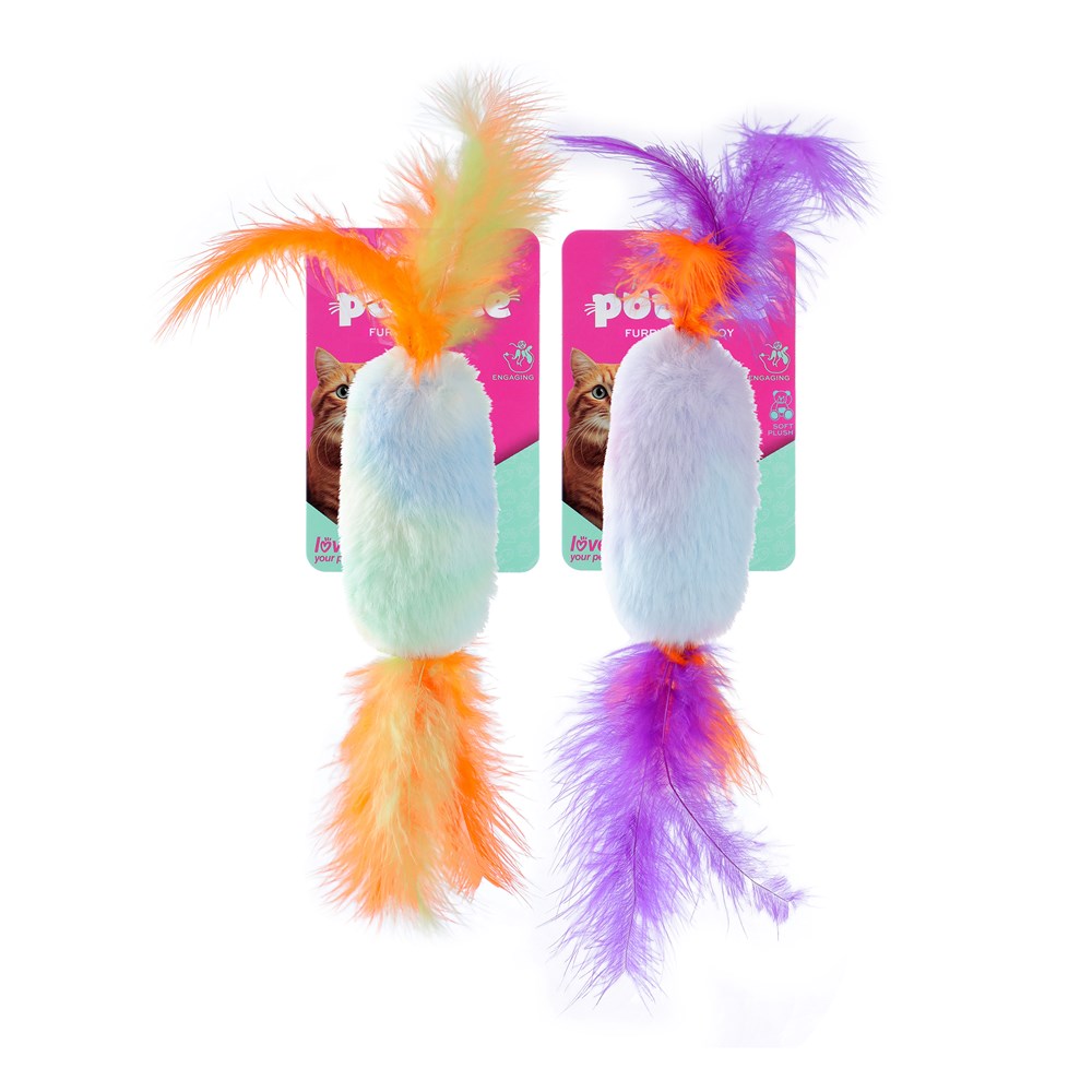 Pounce Plush Candy Cat Toy 9cm x 3.5cm x 2cm 2 Pack Assorted