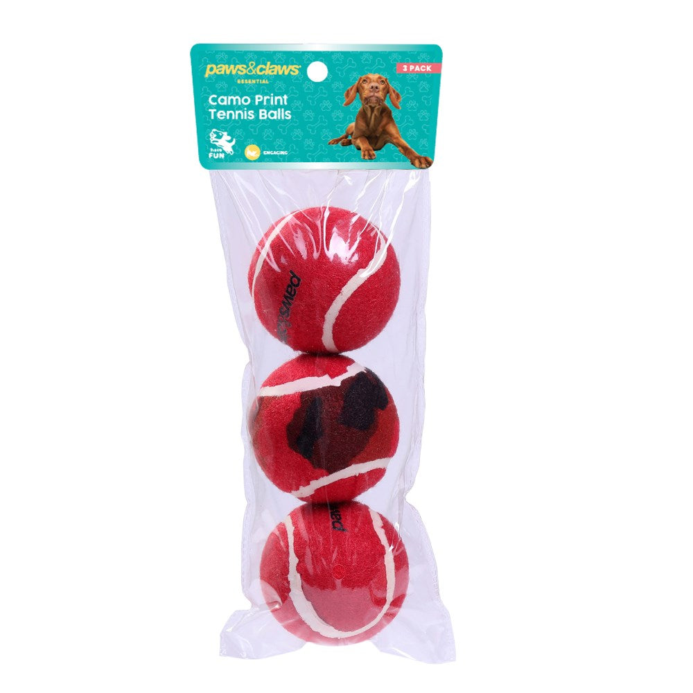 3 Pack Camo Print Tennis Balls