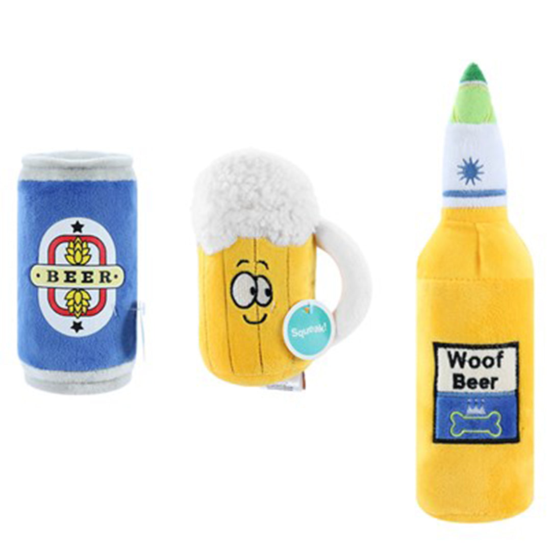 Beer Can Plush Pet Toy - Assorted