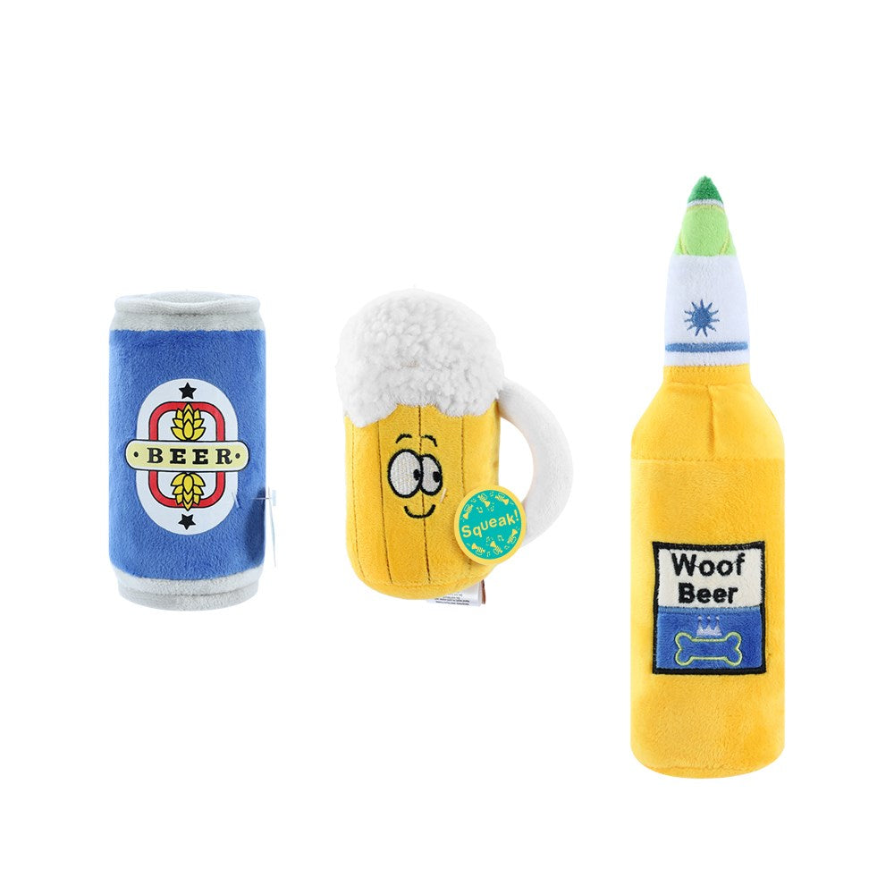 Beer Can Plush Pet Toy - Assorted