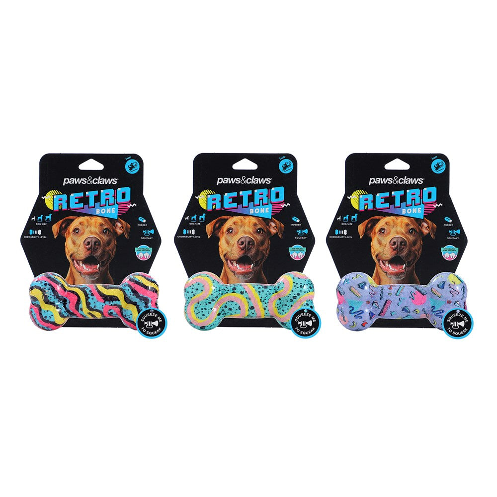 Retro Dazzle Bone TPR Chew Toy Assorted Colours