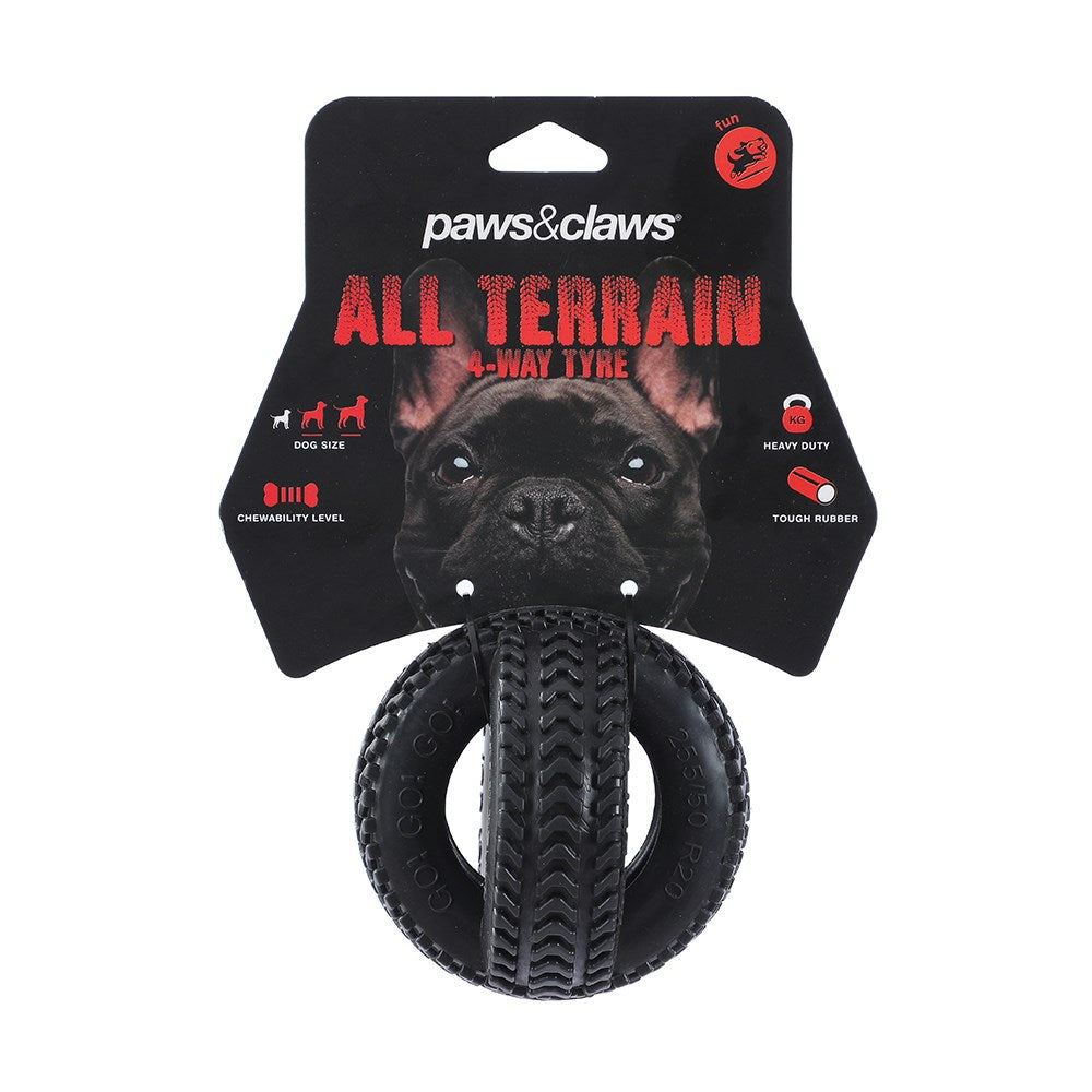 4-Way TPR Tyre Dog Toy 9.5cm