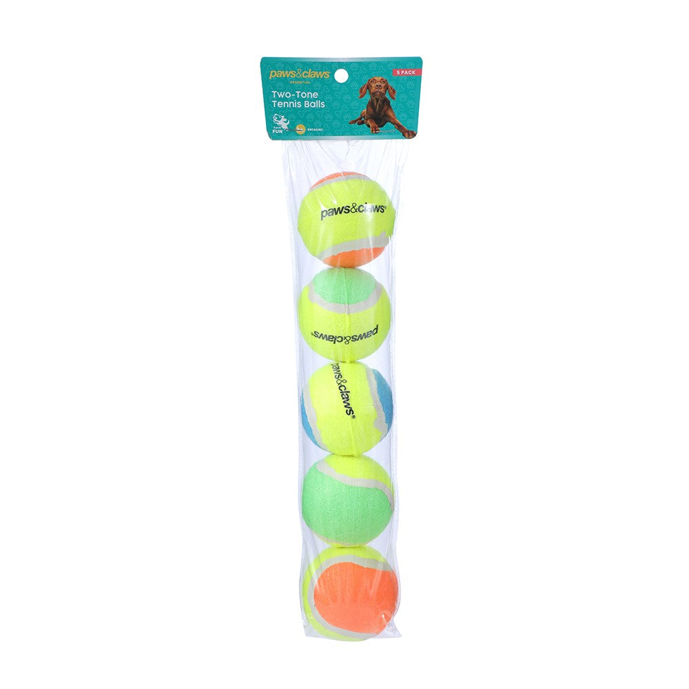 5 Pack 2-Tone Tennis Balls