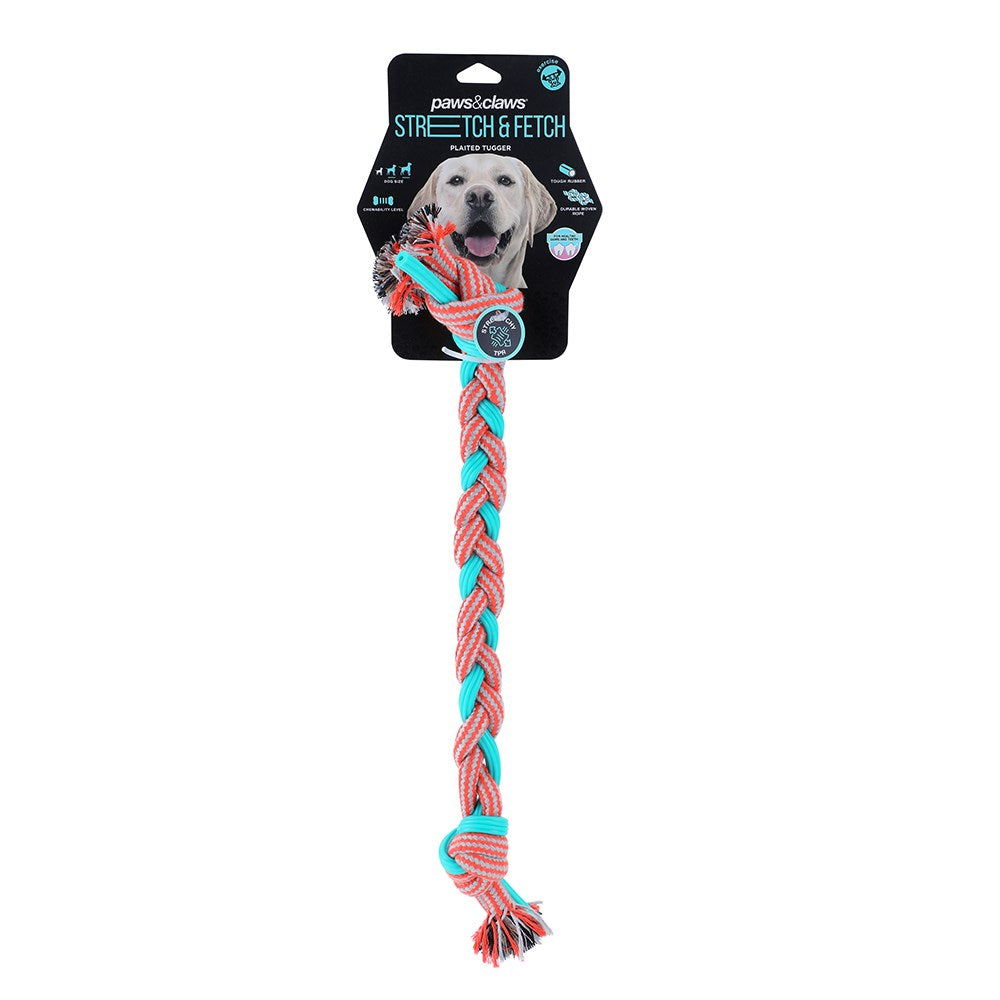 Stretch & Fetch TPR Braided Rope Tugger Dog Toy
