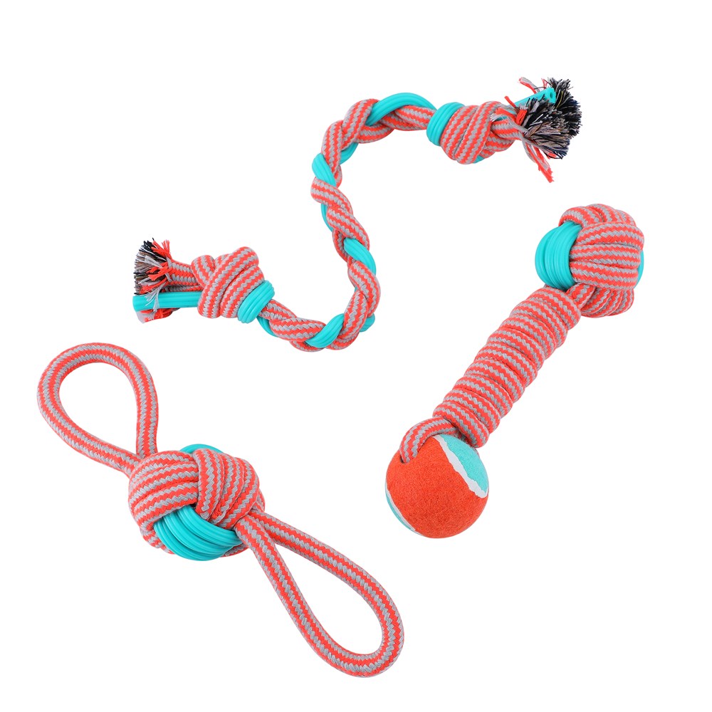 Stretch & Fetch TPR Braided Rope Tugger Dog Toy