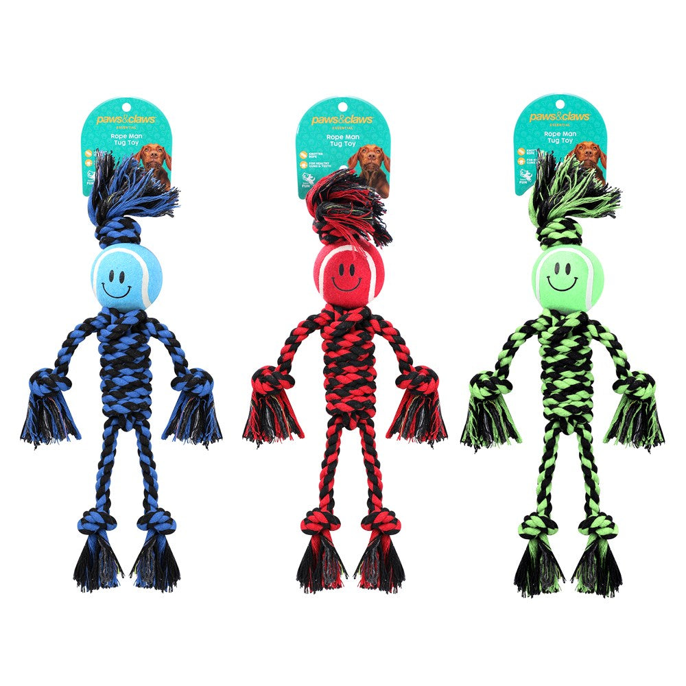 Rope Man Tug Toy 40cm Assorted