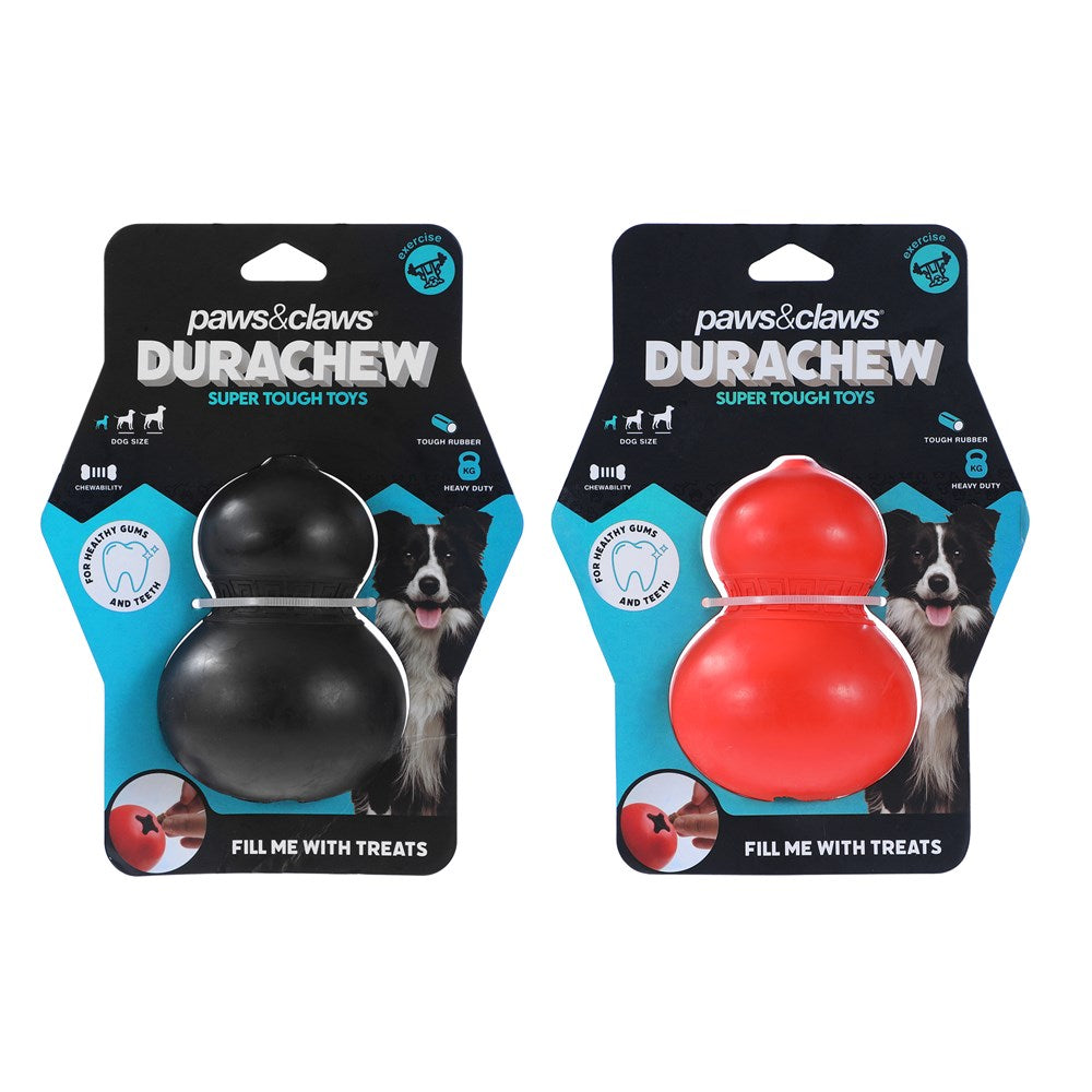Dura Chew Rubber Gourd Dog Toy 2 Assorted Colours