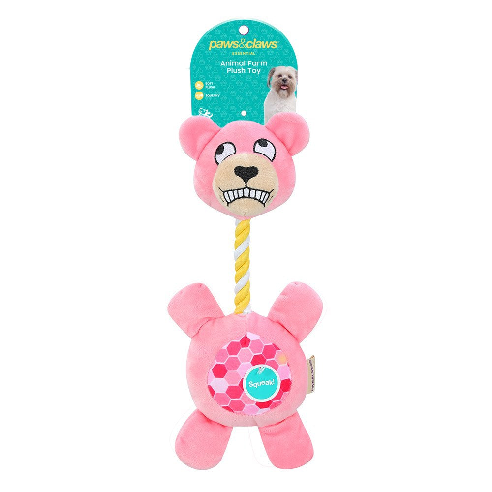 Plush Farm Animals With Squeaker Pet Toy