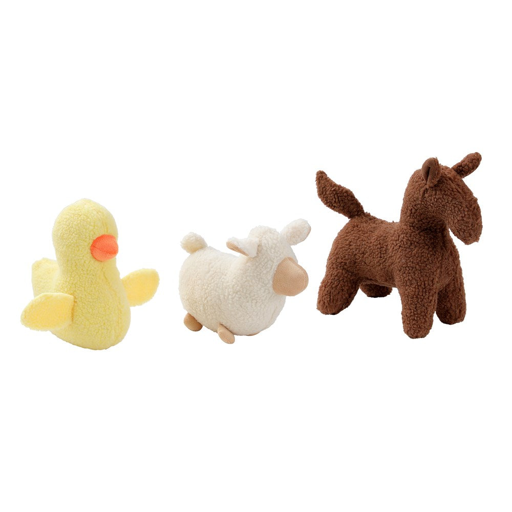 3 Assorted Sherpa Animal Squeaker Dog Toy 25 x 15cm
