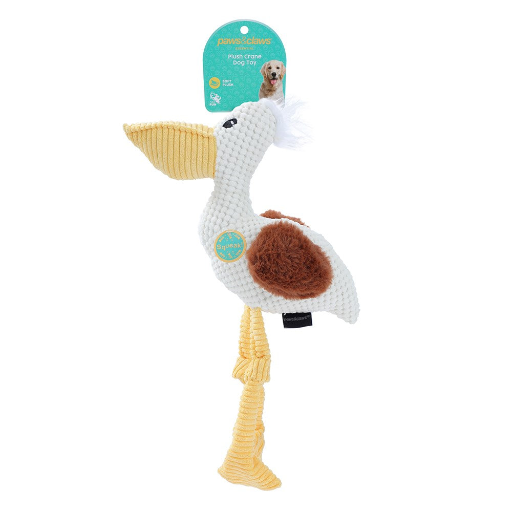 Plush Crane Dog Toy 33 x 14cm