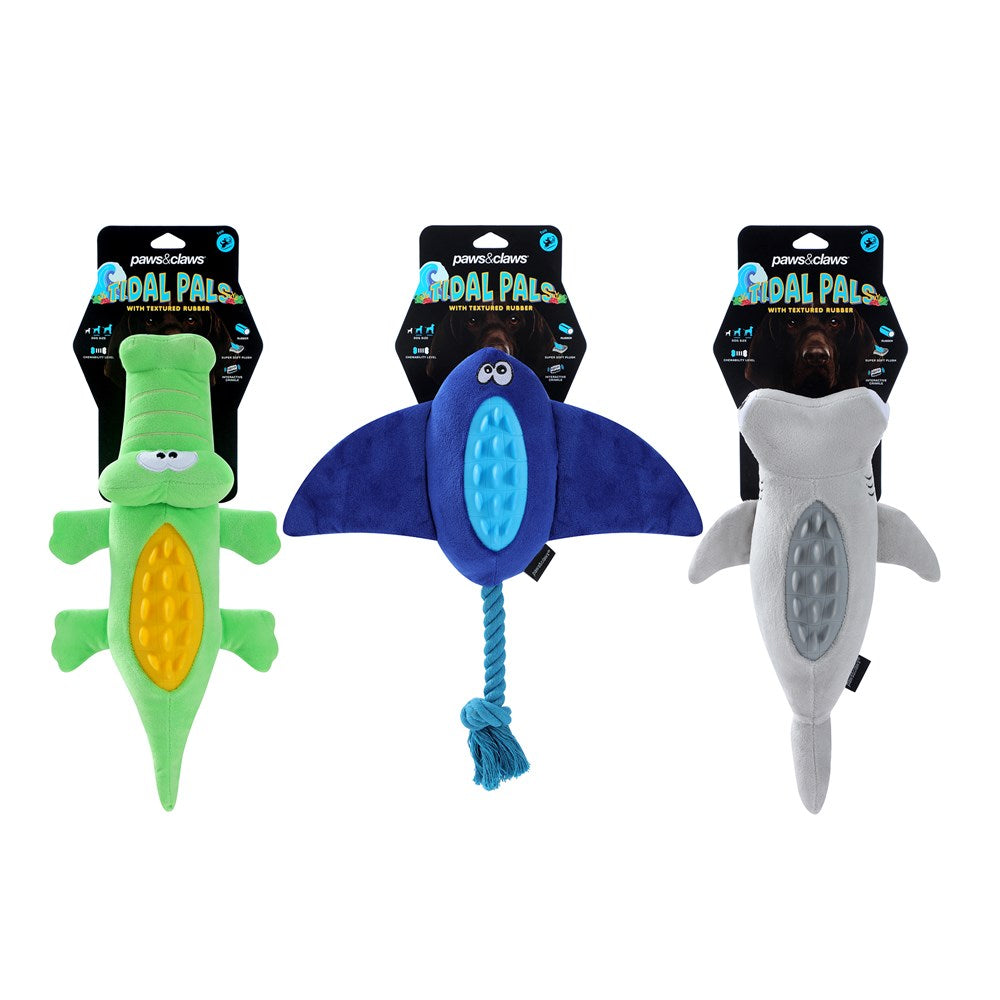 Tidal Pals Sea Plush Dog Toy 35cm 3 Pack Assorted