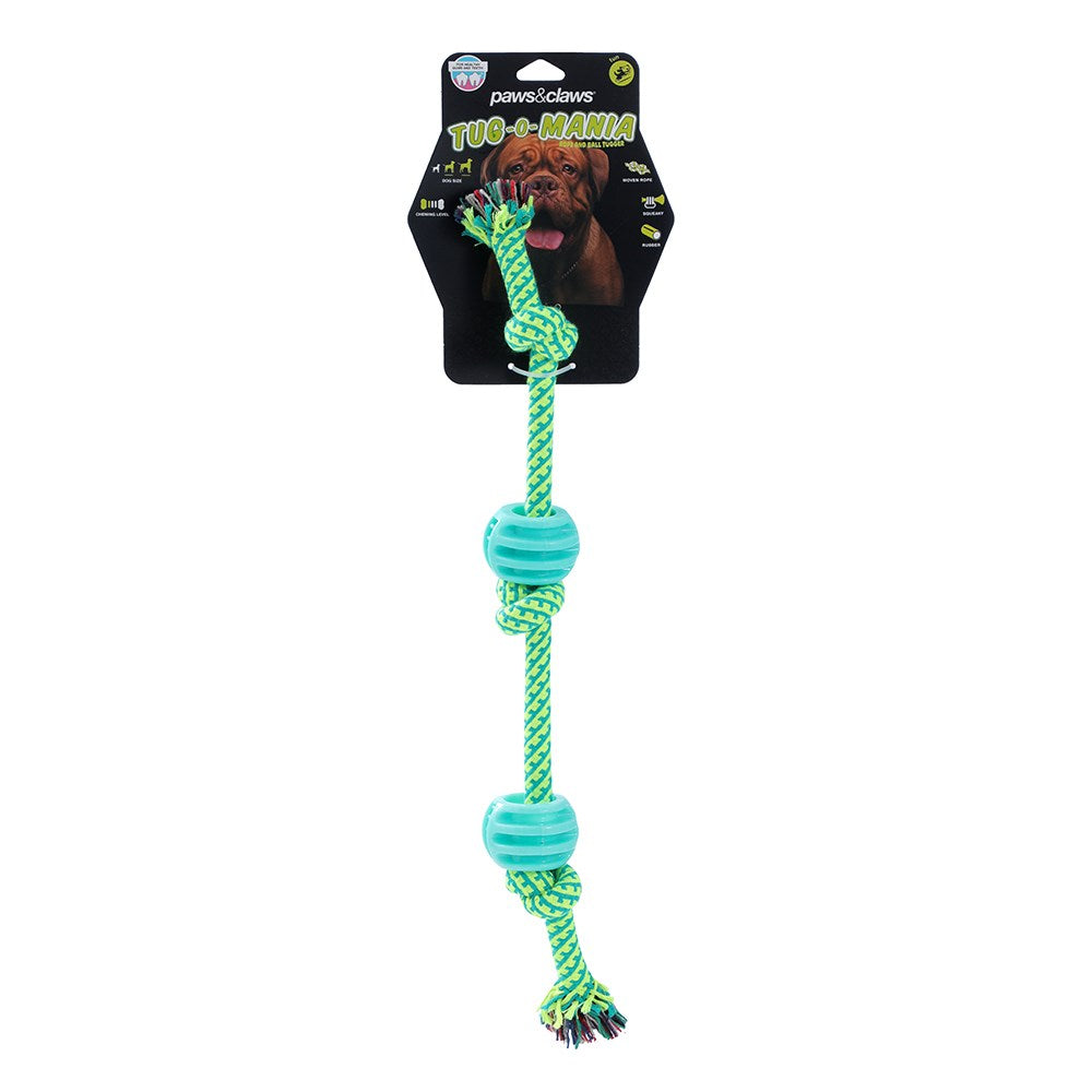 Rubber Rope and Ball Dog Tugger Toy 39cm