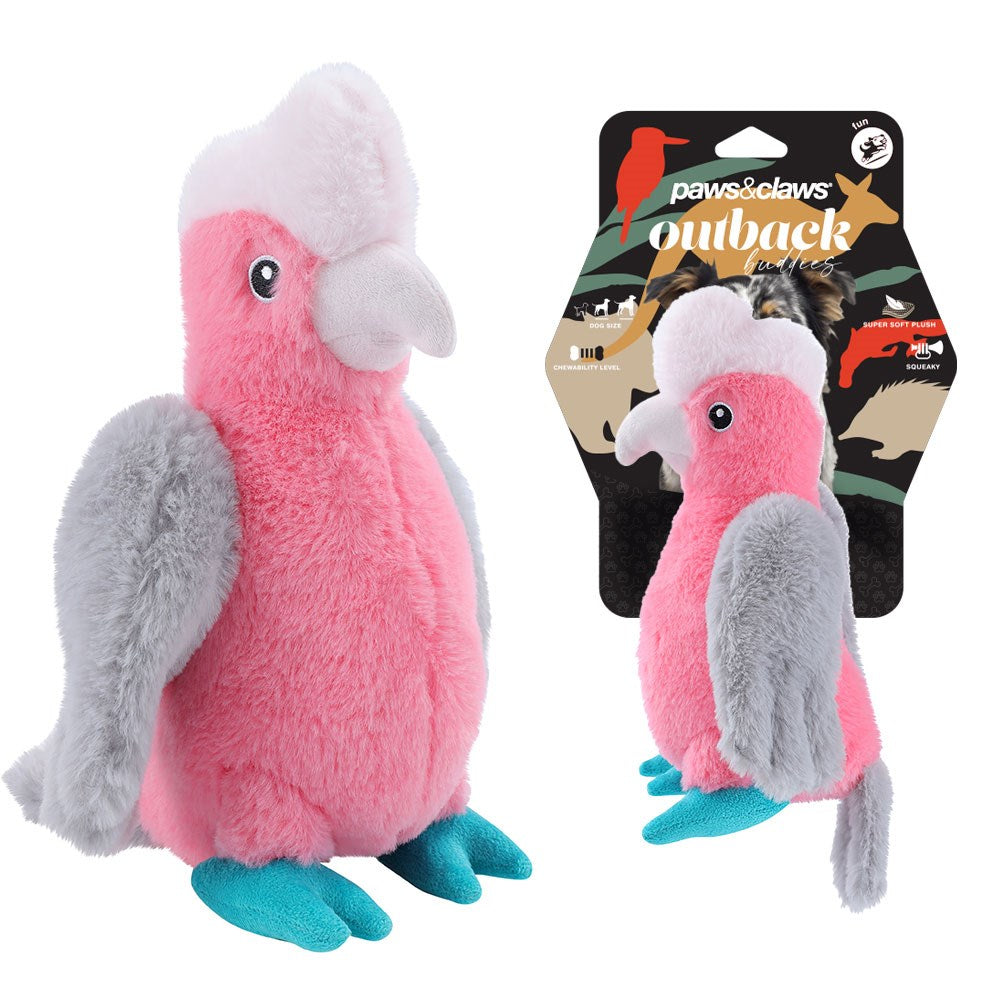 Outback Buddies Galah Squeaker Dog Toy 28.5cm x 23.5cm x 10cm