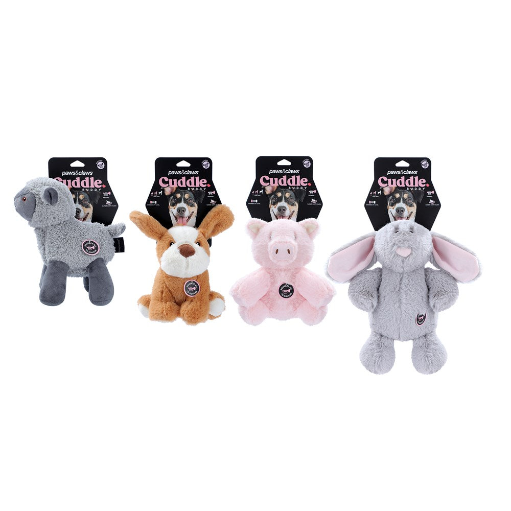 Cuddle Buddy Squeaky Plush Dog Toy 23cm Assorted