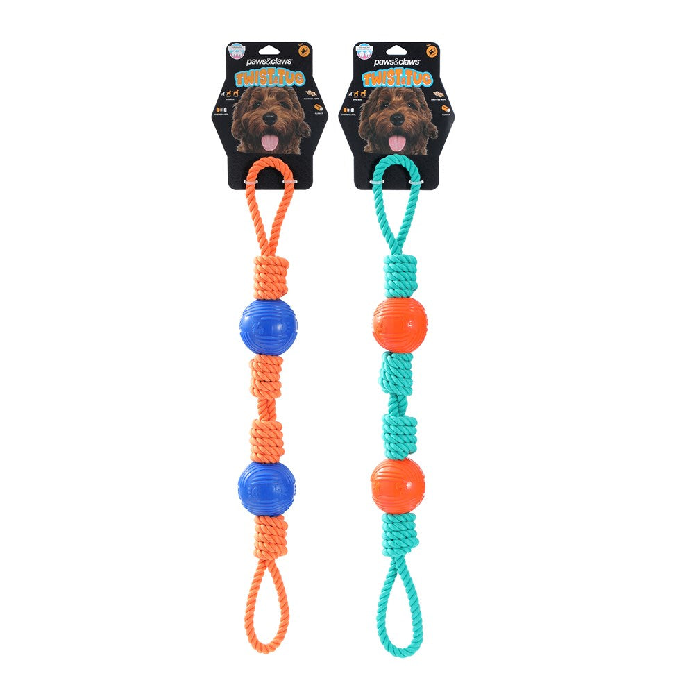 Twist and Tug Double Loop Rope Dog Toy 2 Assorted 69cm
