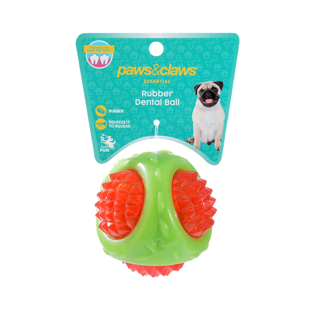 TPR Dental Squeaky Ball Dog Toy 8cm