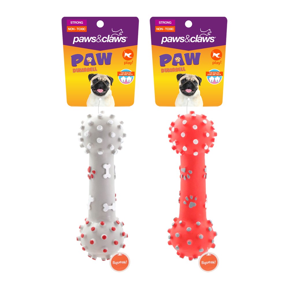 Paw Print Dumbbell Pet Toy