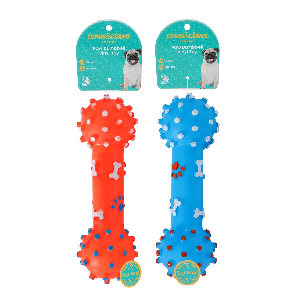 Paw Print Dumbbell Pet Toy