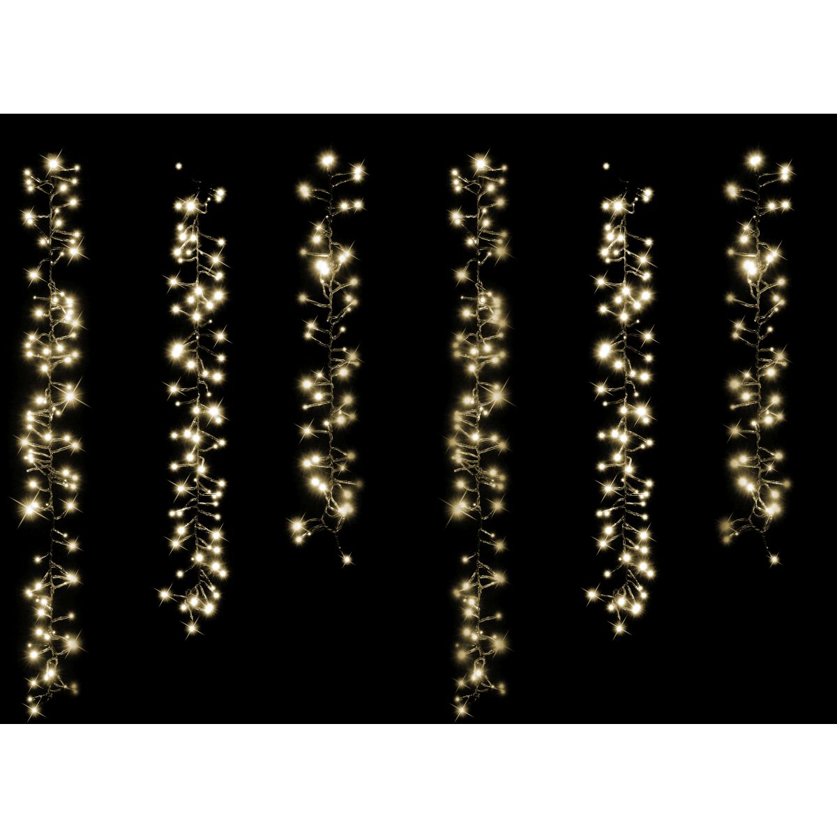 6 Pack Solar Tree Cluster Lights 480 LED 10m - Warm White