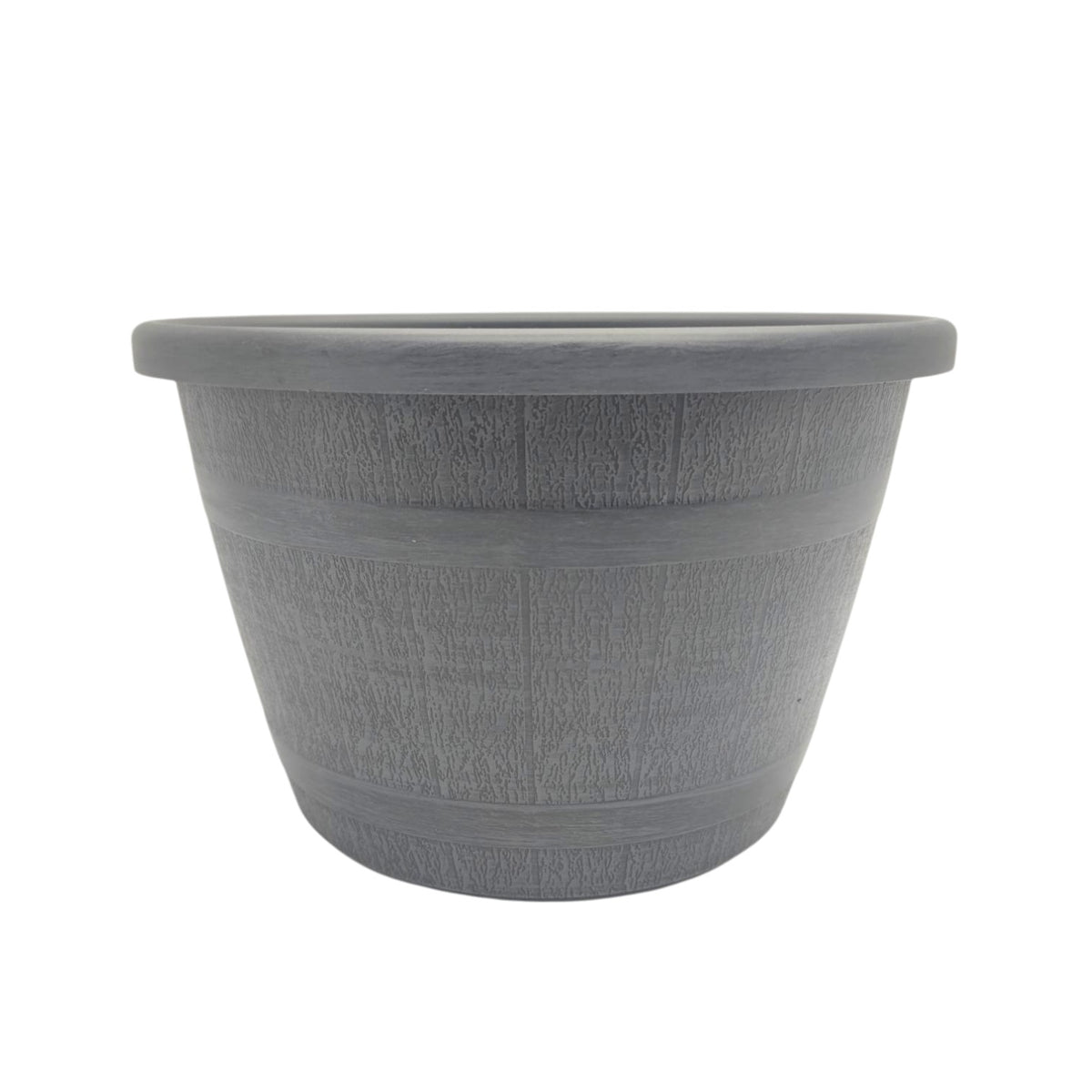Grey & Black Barrel Planter