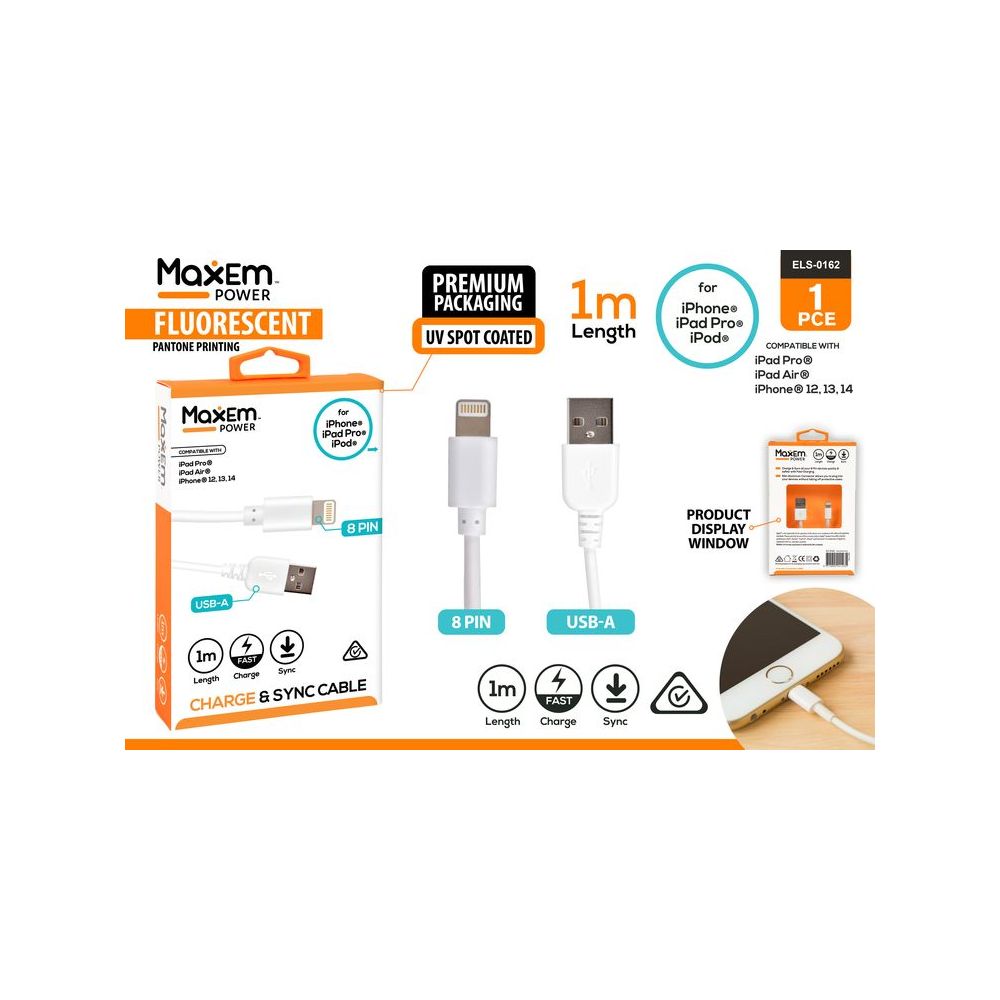 1m Lightning Cable USB-A - White