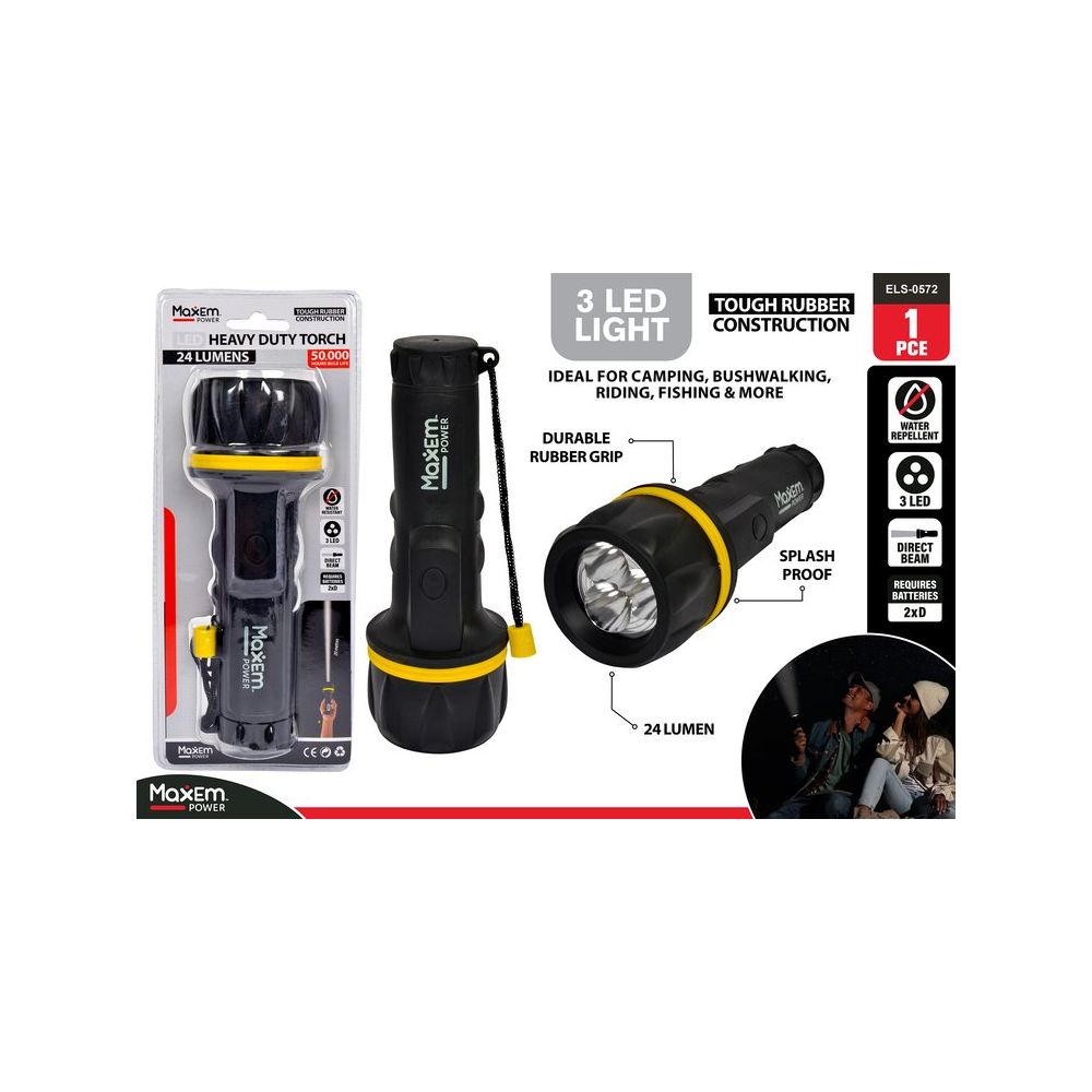 LED Rubber Torch 26cm