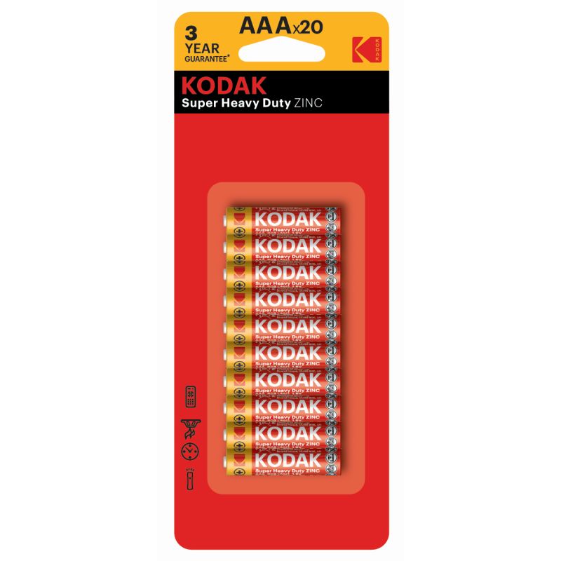 Kodak Extra Heavy Duty AAA Batteries – 20 Pack